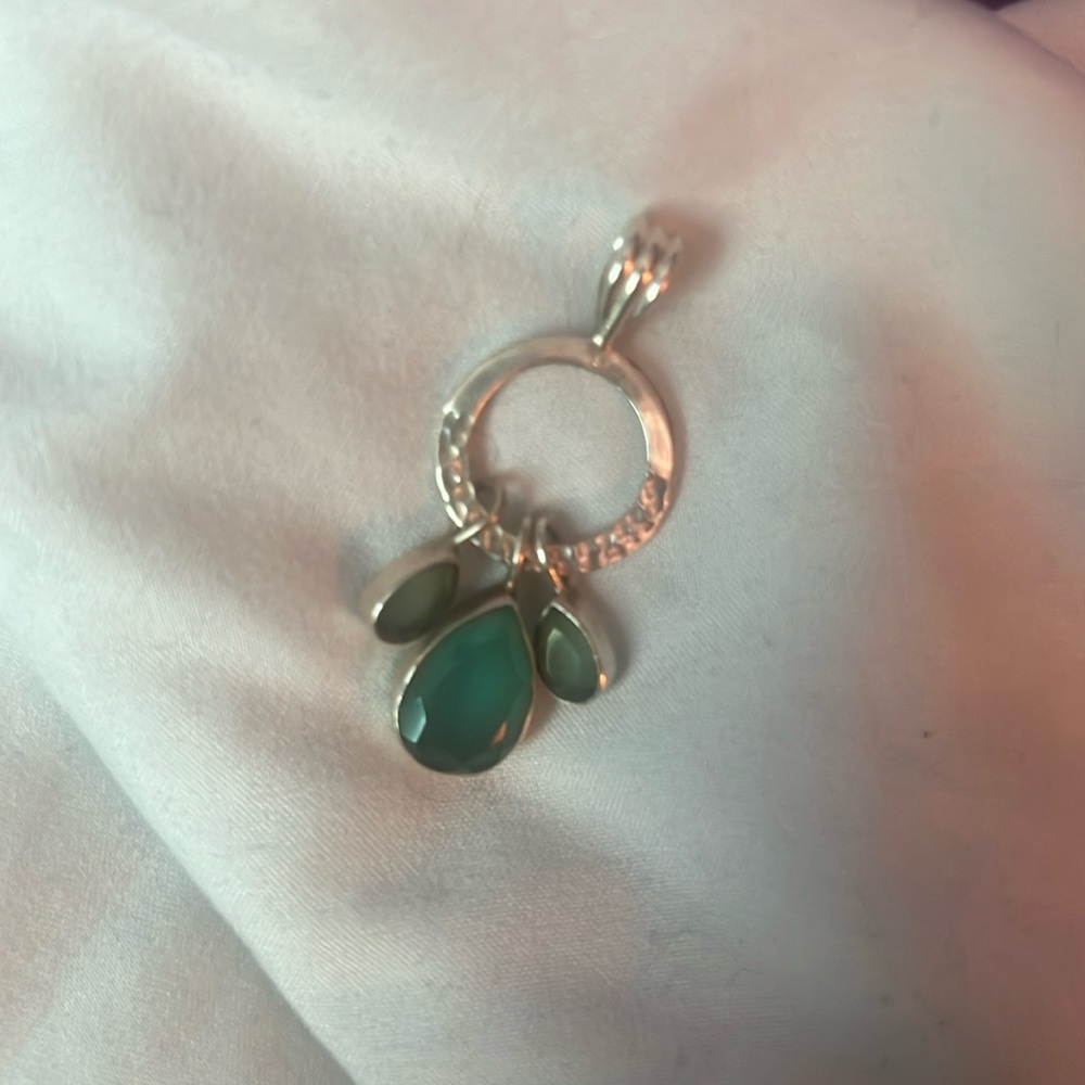 Sterling SILVER 925 BLUE CHALCEDON PENDANT